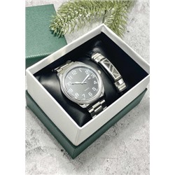 Подарочный набор для мужчины часы и браслет + коробка #22853530