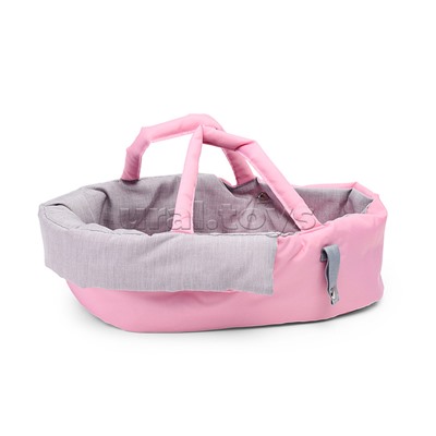 Коляска-люлька для кукол, металлическая, с корзиной, цвет серо-розовый