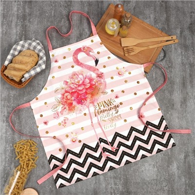 Фартук Этель «Pink flamingo» 60×65 см, 100% хлопок, саржа 190 г/м²