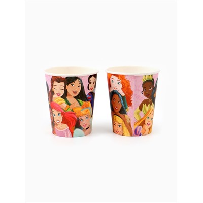 Посуда одноразовая бумажная на 10 персон: стаканы, тарелки, скатерть, Принцессы Дисней
