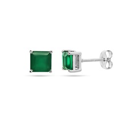 Серьги из серебра зеленый агат, Злата
