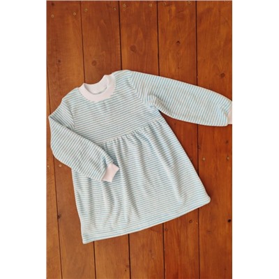 Платье Велюр с длинным рукавом 33054 (Голубой)