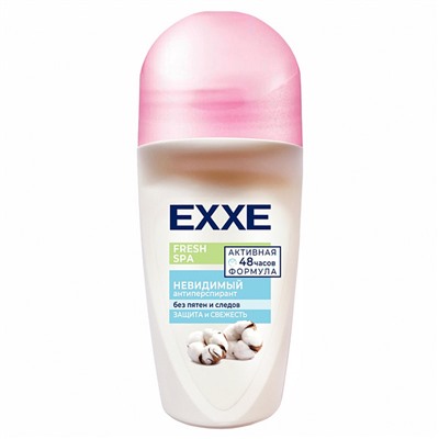 EXXE Дезодорант жен 50мл (ролик) антиперспирант Fresh SPA Невидимый,/12