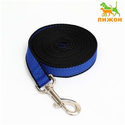 Поводок 3 м × 2 см, сине-чёрный