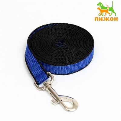 Поводок 3 м × 2 см, сине-чёрный