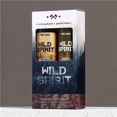 Подарочный набор WILD SPIRIT, гель для душа и шампунь для волос, 2×250 мл, HARD LINE