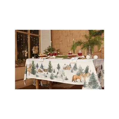 Скатерть новогодняя «Этель» Forest animals, 150×110 ±2 см с ГМВО, 100% хлопок, саржа 190 г/м²