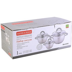 30995 Набор посуды 6пр 1,8+2,5+3,7 л MB (х4)