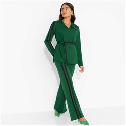 Брючный костюм из трикотажа, Личное превосходство (изумруд, 2 в 1, с поясом)