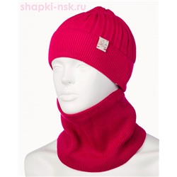 03-5-E Комплект для девочки флис (шапка+снуд) (48-50)