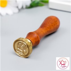 Печать для сургуча с деревянной ручкой «Хлопок», 9×2.5×2.5 см