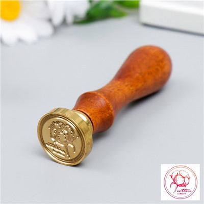 Печать для сургуча с деревянной ручкой «Хлопок», 9×2.5×2.5 см