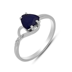 Кольцо, 1 сапфир корунд триллион 7 мм/1.09 ct, Базель