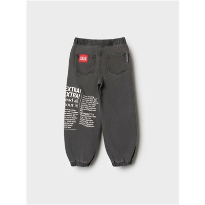 Брюки текстильные джинсовые укороченные для девочек