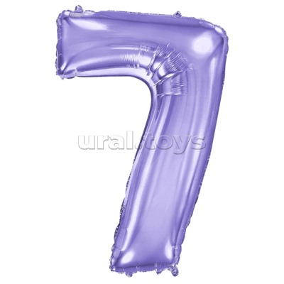 Шар (40''/102 см) Цифра, 7, Сиреневый, 1 шт. в уп.