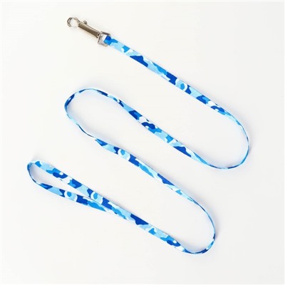 Шлейка с поводком «Камуфляж», ширина 1 см, шлейка 21-35 см, поводок 120 см, капрон, синяя, голубая