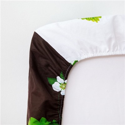 Простыня на резинке 2-спальная «Этель. Виктория», 160×200+25 см, бязь