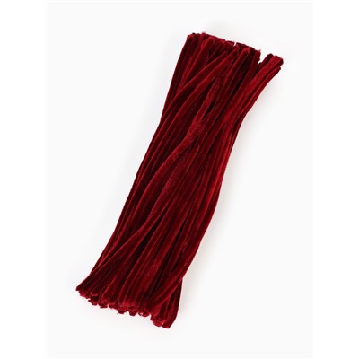 Синельная проволока, набор 100 шт, размер 1 шт 30х0,8 см, цвет бордовый
