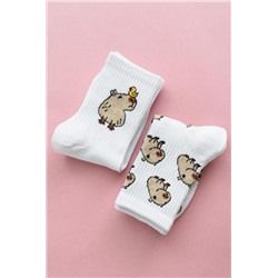 Носки женские Капибара (набор 2 пары) (Белый)