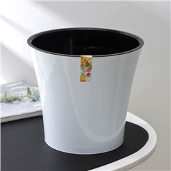 Кашпо для цветов со вставкой Santino «Арте», 5 л, пластик, бело-чёрный