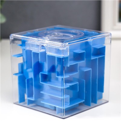 Копилка для денег головоломка пластик «Лабиринт в кубе», 9×9×9 см