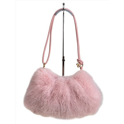 Женская сумка из искусственного меха, цвет розовый