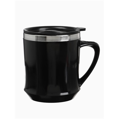 Термокружка, 350 мл, «Настоящий мужчина», сохраняет тепло 3 ч, чёрная