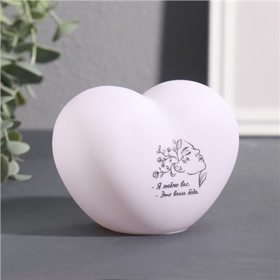 Фигурка светящаяся RISALUX «Сердце. Портрет», LED-ночник, 3хLR44, 8×11×7 см