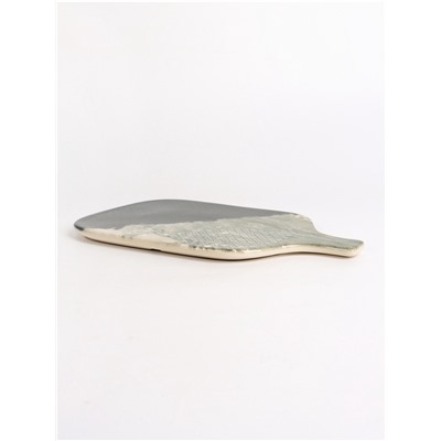 Блюдо керамическое «Стоун», 29.7×17.5 см, серое, Dolce Ceramo