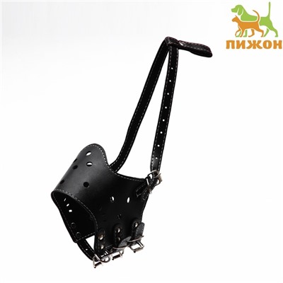 Намордник из прессованной кожи регулируемый, 4 (длина по носу 8.8 см, обхват морды 29-35 см), чёрный