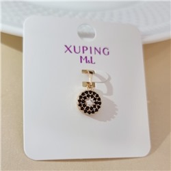 Кулон маленький круглый коллекция "Xuping ML" покрытие позолота, вставка: фианиты, цвет: черный, арт.101.244