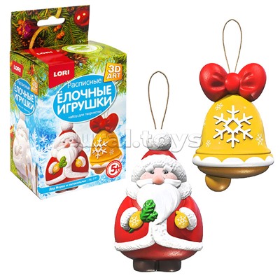 Роспись ёлочных игрушек "Дед Мороз и колокольчик" 3D Art.