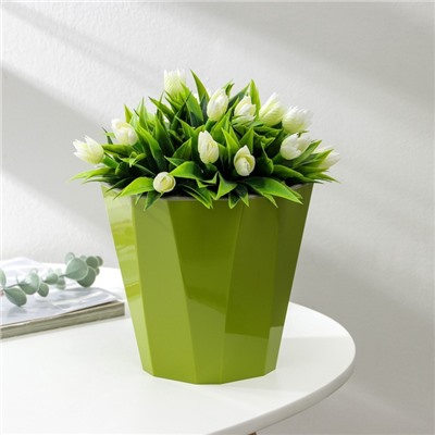 Кашпо для цветов со вставкой «Палермо», 1.8 л, цвет оливковый