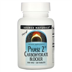 Source Naturals, Блокировщик углеводов, стадия 2, 500 мг, 60 таблеток