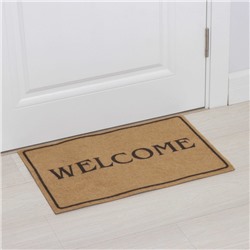 Коврик придверный Доляна Welcome, без окантовки, 40×60 см, бежевый