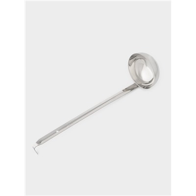 Половник цельнотянутый, 180 мл, 35×9 см, толщина стали 1.5 мм, нержавеющая сталь, серебристый