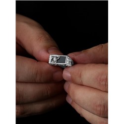 Кольцо из серебра с плавленым кварцем родированное - Скорпион К-3007р