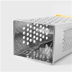 Тёрка с контейнером КВАРЦ «Комфорт», 4 грани, 450 мл, 11×8.5×27 см, металл, МИКС