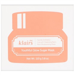 Dear, Klairs, Youthful Glow, маска с сахаром, 110 г (3,8 унции)