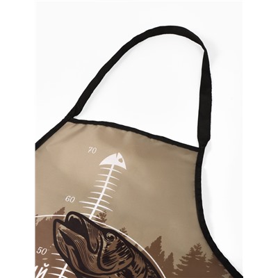 Фартук «Настоящий рыбак», 65×80 см,100% п/э, оксфорд 210 г/м²