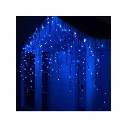 Гирлянда «Бахрома» 3×0.9 м, IP65, УМС, тёмная нить каучук, 144 LED, свечение синее, 220 В