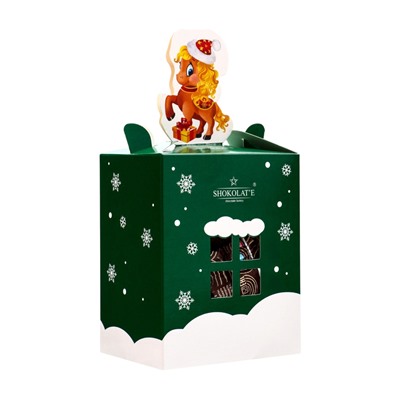 Сладкий новогодний подарок «Теремок с лошадью», 110 г, МИКС