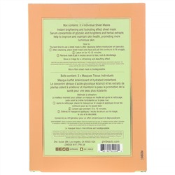 Pixi Beauty, Skintreats, Glow Glycolic Boost, осветляющая тканевая маска для лица с гликолевой кислотой, 3 шт., по 23 г (0,80 унции) каждая