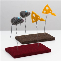 Игрушка для кошек с дразнилками «Мышь и сыр», 26×14.5×22 см, микс цветов