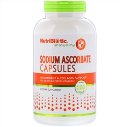 NutriBiotic, Immunity, аскорбат натрия, 250 растительных капсул