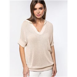 Джемпер-поло из гладкой вискозы с лиоцеллом