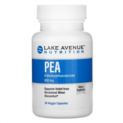 Lake Avenue Nutrition, ПЭА (пальмитоилэтаноламид), 300 мг, 30 растительных капсул
