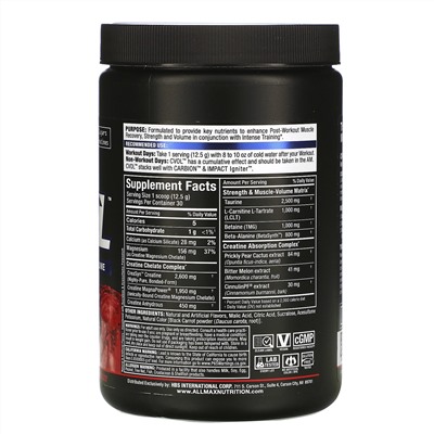 ALLMAX Nutrition, CVOL, Post, вкус малины и киви, 375 г (13,2 унции)