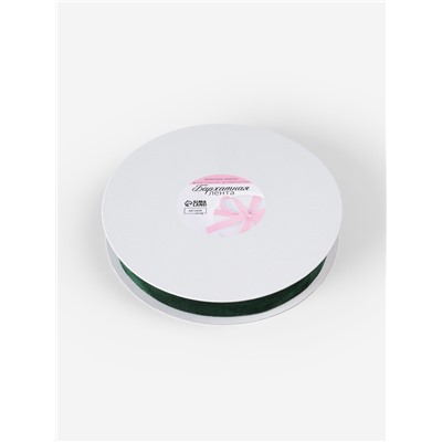 Лента бархатная, 25 мм, 18±1 м, зелёная №165