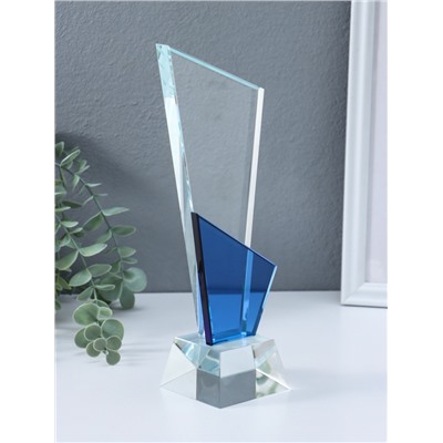 Стела наградная, фигура стекло «Обелиск», подставка h=4 см, ширина 6 см и 8 см, 5.7×8.2×25.2 см